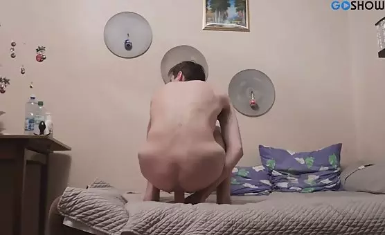 Horny Guy Fucks Own Ass with Massive Dildo